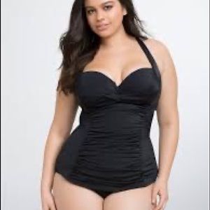 Torrid black tankini swim top 1X